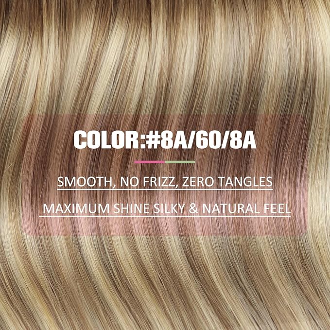 YoungSee Human Hair Tape in Extensions Balayage Tape in Hair Extensions Human Hair Light Brown Ombre Blonde Tape ins Hair Silky Straight 20 Inch Seamless Hair Extension Soft 20pcs 50g