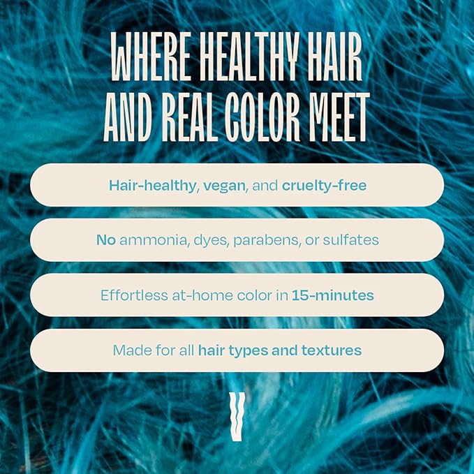 Overtone Color Depositing Semi-Permanent Hair Dye Conditioner - 8 oz For Natural & Color-Treated Hair, Moisturizing Shea Butter & Coconut Oil - Vegan & Cruelty-Free, Vibrant Teal