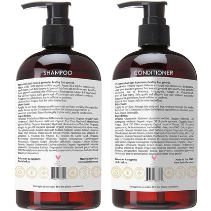 Diamond Strong Organic Hair Care Set | Shampoo, Conditioner & Treatment | Strengthening, Nourishing & Restoring | Argan, Jojoba, Rosemary & Ginger | Vegan, Non-GMO, Made in USA