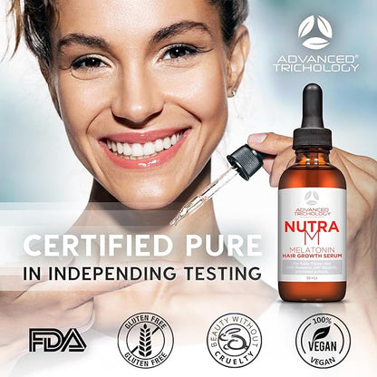 Advanced Trichology NutraM™ Hair Serum – Dermatologist Tested, Approved* by American Hair Loss Association | Scalp DHT Blocker for Thinning Hair Men and Women - 2 Fluid Ounce (Pack of 1)