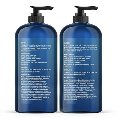 Botanic Hearth Rosemary Mint Shampoo and Conditioner Set, Thickening Formula, Promotes Hair Growth and Scalp Health Sulfate Free & Paraben Free, for Men & Women | 16 fl oz each