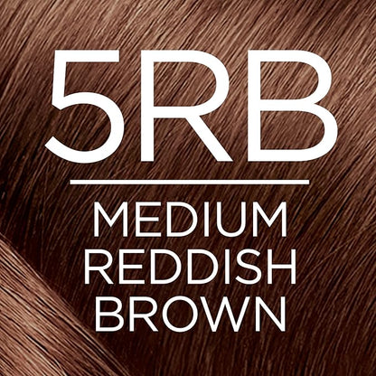 L'Oreal Paris Excellence Creme Permanent Hair Color, 5RB Medium Reddish Brown, 100 percent Gray Coverage Hair Dye, Pack of 2