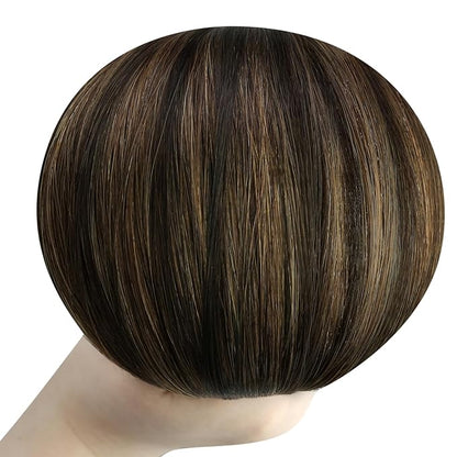 YoungSee U Tip Hair Extensions Human Hair Balayage Ktip Hair Extensions Balayage Dark Brown with Brown U Tips Hair Extensions Real Human Hair Ombre for Women Human Hair Extensions U Tip 20In 50s/50G