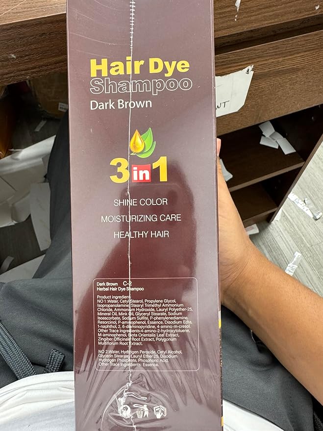 500ML Permanent Brown Hair Color Shampoo - Instant, Organic Hair Dye with Plant Essence for Women and Men, Covers Gray and White Hair (COFFEE)