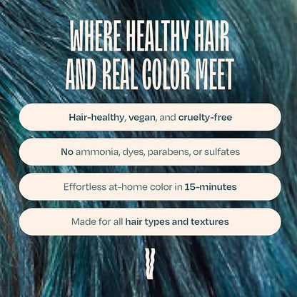 Overtone Color Depositing Semi-Permanent Hair Dye Conditioner - 8 oz For Natural & Color-Treated Hair, Moisturizing Shea Butter & Coconut Oil - Vegan & Cruelty-Free, Smoky Blue is now Smoky Sapphire
