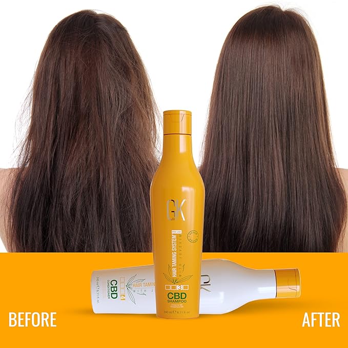 GK HAIR Hemp Shampoo and Conditioner Sets Hydrating Strengthening Color Treated Damaged Repair Provides Nourishing & Shine Natural Organic Vegan Sulfate Paraben Free (Trio)