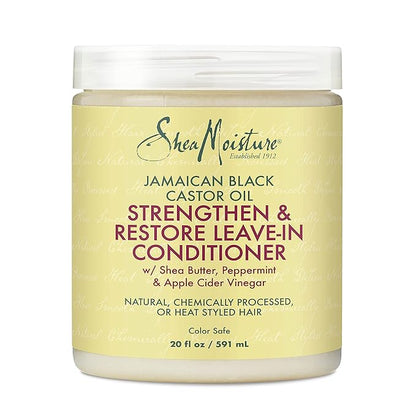 SheaMoisture Leave In Conditioner Conditioner For Hair Jamaican Black Castor Oil To Soften and Detangle Hair 20 oz