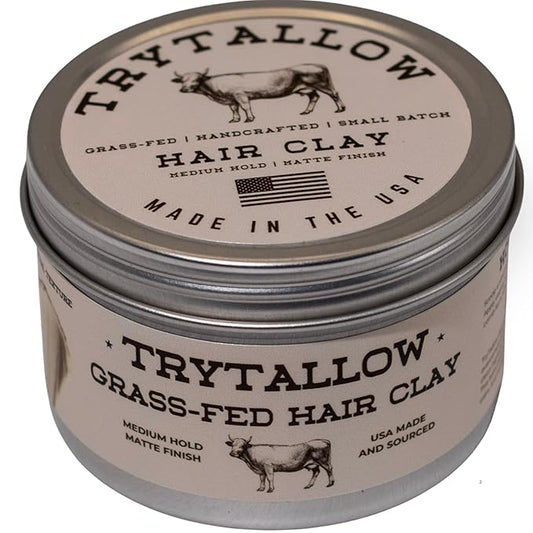 Natural Hair Clay Pomade - All Natural Hair Styling Clay for Men and Women Made With 100% Real Ingredients that Promote Hair and Scalp Health. Medium Hold, Matte Finish.