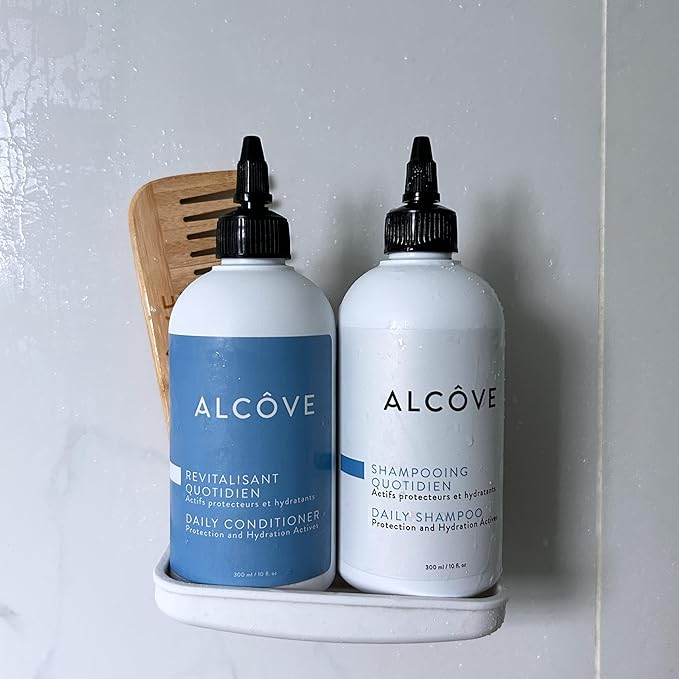 Alcôve - Daily Shampoo & Conditioner Duo - All Hair Types - Sulfate-Free - Lightweight Care - Evening Primrose Oil - Mango Extract - Argan Oil - Anti-Frizz - Color-Safe - 10oz