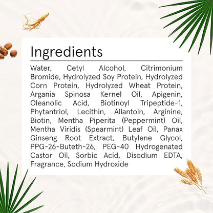 iRESTORE Biotin Hair Conditioner for Damaged Dry Hair - Good for Fine Hair Growth, Volumizing Thickening Conditioner with Ginseng & Argan Oil to Moisturize, Pair With Hair Loss Shampoo