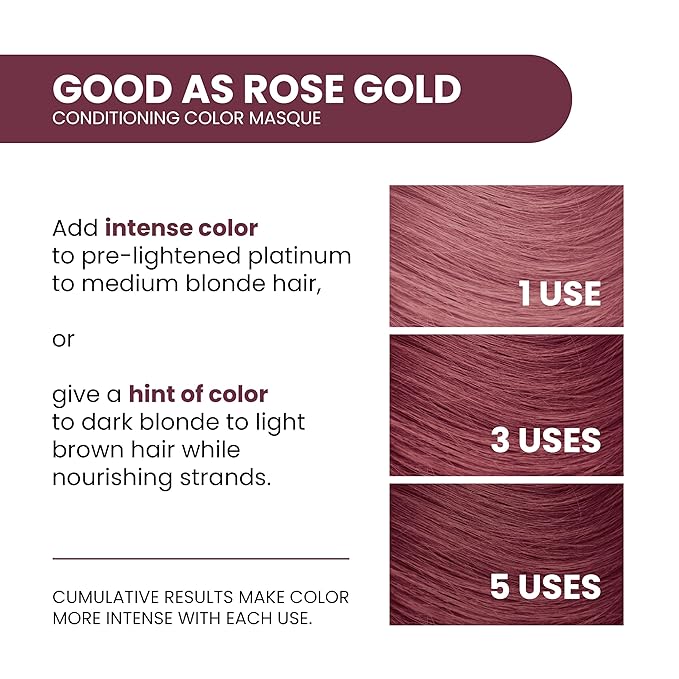 ALOXXI InstaBoost Conditioning Color Mask in Good As Rose Gold, Deposits Rose Gold Color and Deeply Conditions Hair, 6.8 Fl Oz