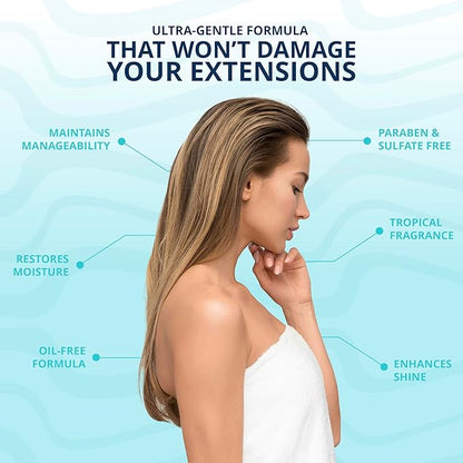 Conditioner, Moisturizing, Oil-Free Daily Formula for Hair Extensions, 16 fl oz