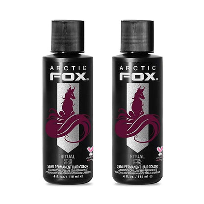 Arctic Fox Semi-Permanent Hair Dye, Vegan & Cruelty-Free, Ammonia-Free, Conditioning, Long Lasting, Vibrant Burgundy Red, For All Hair Types, Ritual, 4 Fl Oz (Pack of 2)