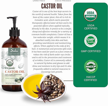 1 Gallon/128 fl.oz Organic Hexane Free Cold Pressed Castor Oil