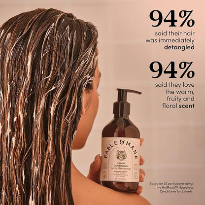 Fable & Mane Hydrating Conditioner, Nourishes Dry, Damaged Hair. Reduces Frizz with Turmeric and Coconut Oil. For Medium to Thick Hair Types