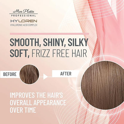 HYLOREN Smoother Hair Shampoo with Hyaluronic Acid for hair, All Hair Types, Color & Chemically Treated Hair, SLS/SLES Free, Hydrating Shampoo, Smoothing Anti Frizz Shampoo 30ml