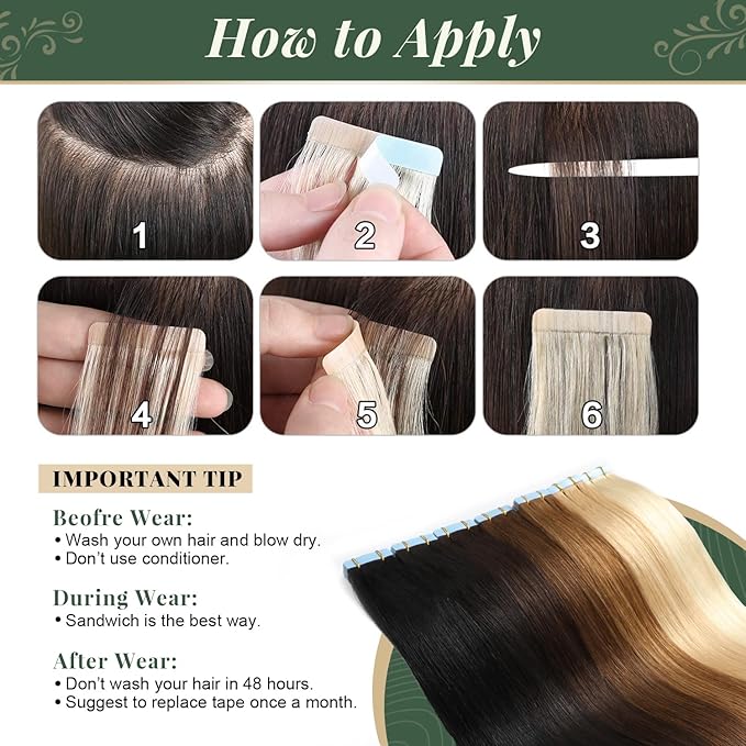 Missme Tape in Hair Extensions Human Hair 20 inch 20 Pcs 50g #1B Natural Black Tape ins Human Hair Extensions Remy Hair Skin Weft Seamless Invisible Silky Straight Thick Ends Add Length