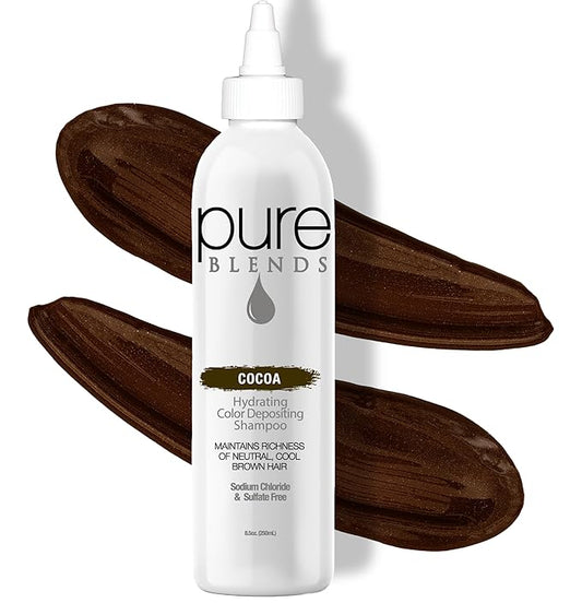Cocoa Hydrating Color Depositing Shampoo - Brightens and Tones Faded Semi-Permanent Hair Dye, Prevents Fade, Extends Color Service for Treated Hair - 8.5 Oz.
