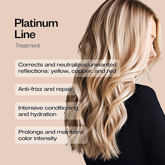 Platinum Professional Mask - For Blonde, Bleached, Highlighted, and/or Gray Hair - Violet Toner - Goodbye Yellow Tones - Platinum Appearance - 1000 ml