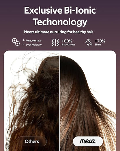 Professional Bi-Ionic Hair Dryer- mera Classic -Fast Drying Salon Results Blowdryer w/Magnetic Diffuser & Concentrator for Women, One Button Safe Mode for Cooling, cUL Certified, Lightweight, Travel