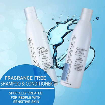 Nonscents - Fragrance Free Shampoo and Conditioner Set - Organic Formula - Hydrating Shampoo for Dry Hair, Moisturizing and Unscented Shampoo and Conditioner for All Hair Types | Made in USA