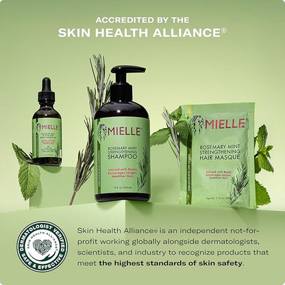 Mielle Men's Grooming Bundle Rosemary Mint - 5-Piece Complete Routine - Biotin-Infused Shampoo, Conditioner, Scalp & Hair Oils, Hair Quenching Pomade