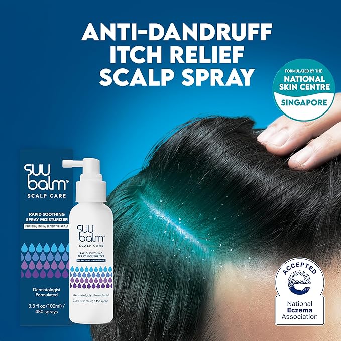 Rapid Itch Relief Anti-Dandruff Scalp Spray Moisturizer, Dry Scalp Spray, Cooling Itchy Scalp Treatment for Flaky Sensitive & Psoriasis, Derm-Formulated. Menthol & 5 Ceramides, 3.38 fl oz