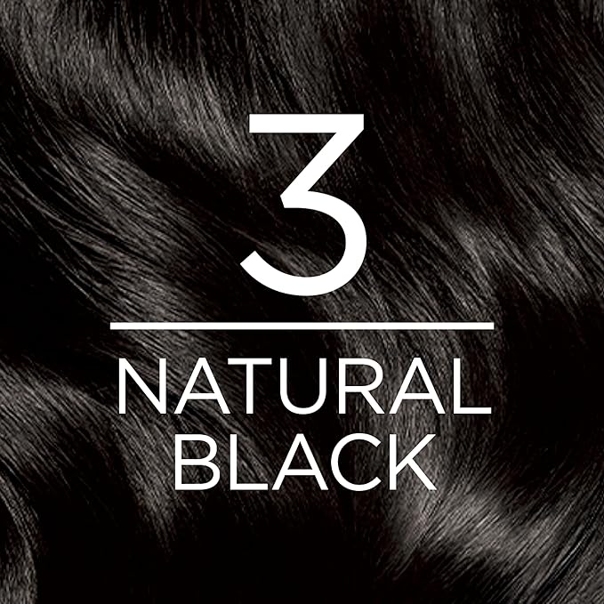 L'Oreal Paris Excellence Creme Permanent Triple Care Hair Color, 3 Natural Black, Gray Coverage For Up to 8 Weeks, All Hair Types, Pack of 1