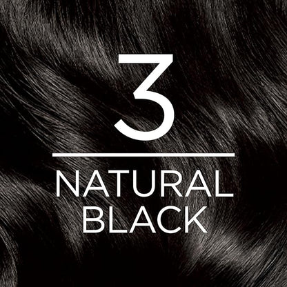 L'Oreal Paris Excellence Creme Permanent Triple Care Hair Color, 3 Natural Black, Gray Coverage For Up to 8 Weeks, All Hair Types, Pack of 1