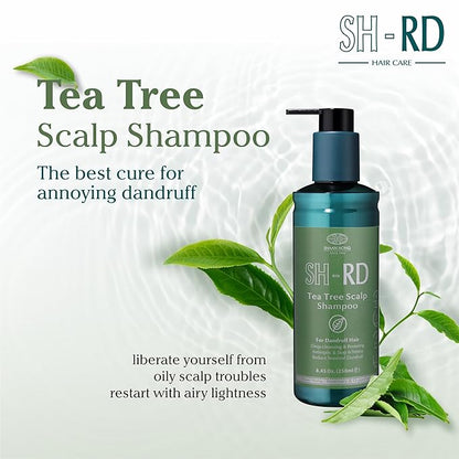 SH-RD Tea Tree Shampoo for Dry, Sensitive Scalp | 1% OTP Added Flake-Control | Deep Cleansing, Rebalancing, Dandruff Relief Shampoo - 3.38oz/100ml