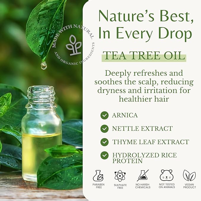 Tea Tree Conditioner with Thyme, Nettle & Arnica, 16 fl oz, Invigorating & Nourishing Formula, Vegan, Sulfate-Free, Paraben-Free, for All Hair Types