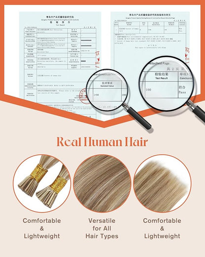 Sunny Hair Blonde Itip Hair Extensions Human Hair 20inch I Tip Human Hair Extensions Light Brown Mix Platinum Blonde Itip Human Hair Extensions 50g
