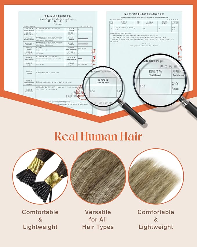 Sunny Hair I Tip Hair Extensions Human Hair Straight I Tip Hair Extensions Brown Ombre Golden Brown Mix Blonde Itip Human Hair Extensions for Women 20inch 50g