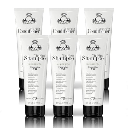 Shampoo & Ultra Conditioner Set – Hair Straightener Treatment, Hydration Maintenance - Anti-Frizz For All Hair Types - 230ml/7.78floz & 230g/8.11oz - Pack of 6 - Sweet Pro