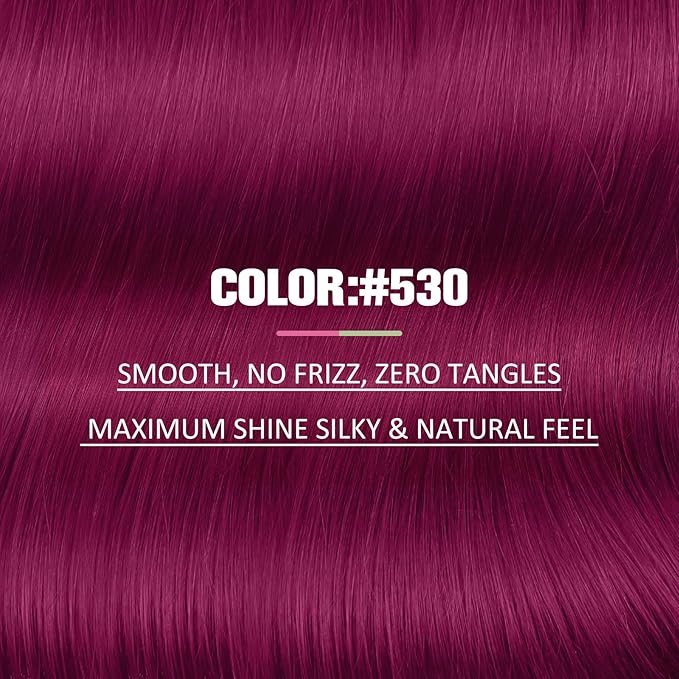 YoungSee Tape in Hair Extensions Real Human Hair Magenta Human Hair Extensions Tape in Color 20In Red Hair Extensions Tape in for Girls 10pcs 25g Tape in Extensions Magenta for Girls Party Highlights