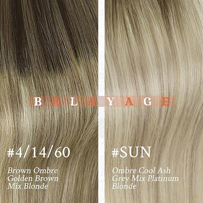 Sunny Hair Nano Hair Extensions Human Hair Ash Blonde Ombre Platinum Blonde Nano Tip Hair Extensions Real Human Hair 24inch Nano Bead for Wedding 50g
