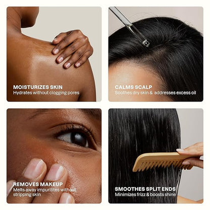 Cliganic Organic Jojoba Oil 32 oz, 100% Pure | Bulk, Natural Cold Pressed Unrefined Hexane Free Oil for Hair & Face