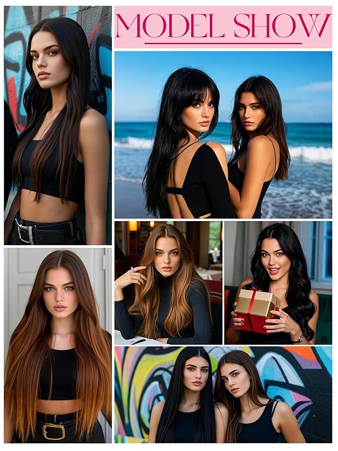 Lacer Long Tape Weft Hair Extensions 16inch Hair Extensions Real Human Hair Tape in One Piece Tape in Weft Natural Black Invisible Tape ins Extensions 50g 31.5" (80cm)
