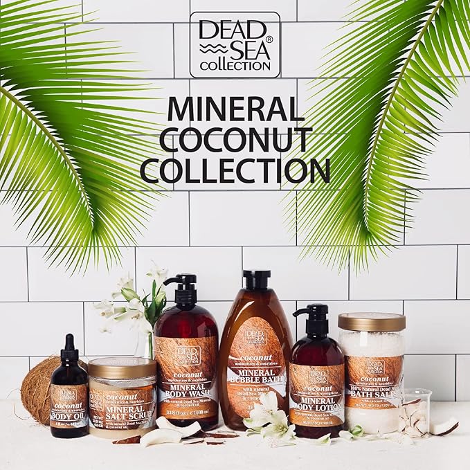 Dead Sea Collection Shampoo and Conditioner Set with Coconut Oil – Hydrating Softening Hair Products with Dead Sea Minerals for All Hair Types – Set of 2 Bottles (33.8 & 30.6 Fl. Oz.)