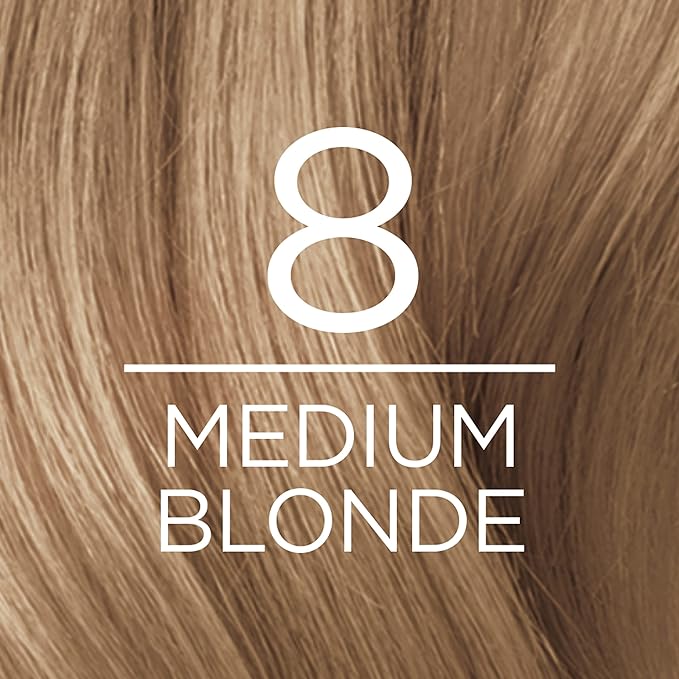 L'Oreal Paris Excellence Creme Permanent Triple Care Hair Color, 8 Medium Blonde, Gray Coverage For Up to 8 Weeks, All Hair Types, Pack of 1