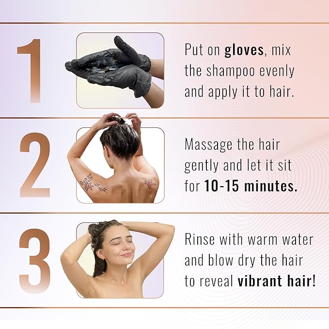 Herbishh Travel Pack Hair Dye Color Shampoo in Sachet + 1pc Argan Hair Mask Sachet (Black, 1 sachet)