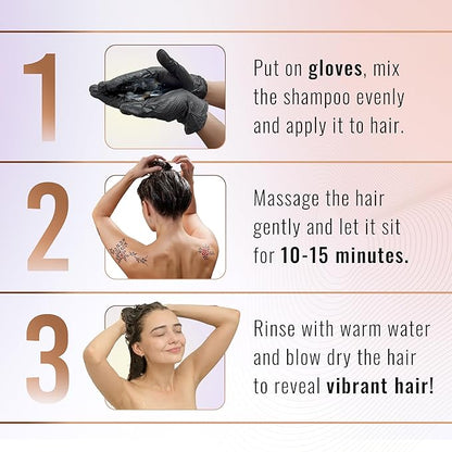 Herbishh Travel Pack Hair Dye Color Shampoo in Sachet + 1pc Argan Hair Mask Sachet (Black, 1 sachet)