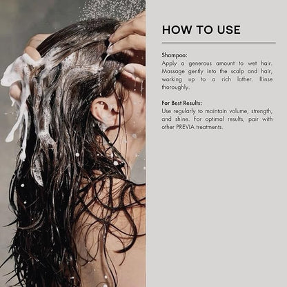 PREVIA Purifying Shampoo for Scalp Health | Purifying & Detoxifying | Nourishing Formula | Vegan & Sulfate-Free | 11.49 oz