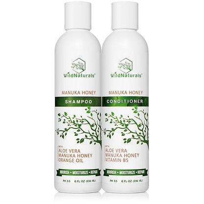 Natural Manuka Honey Eczema & Psoriasis Conditioner - Soothing Moisturizer for Scalp - Sulfate-Free Dandruff Relief with Aloe Vera - Ideal for Oily Hair - Nourishes Hair Growth with Coconut Oil