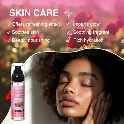 Moisturizing Rose Water and Peppermint Hair Scalp Refresher with Castor Oil for Locs and Dreadlocks - Natural Loc Care and Maintenance (3.4oz)
