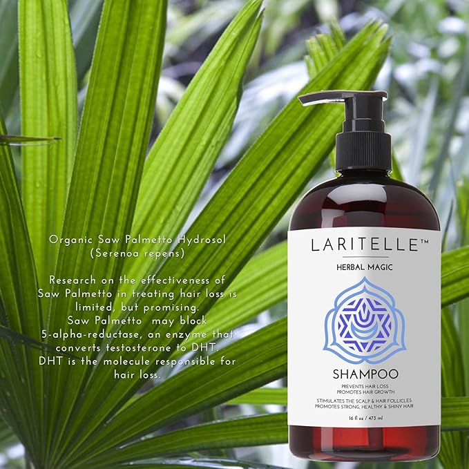 Organic Unscented Shampoo Herbal Magic – 17.5 oz – Sulfate-Free, Vegan Hair Growth Shampoo for Sensitive Scalp – Made in California