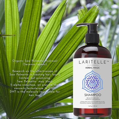 Organic Unscented Shampoo Herbal Magic – 17.5 oz – Sulfate-Free, Vegan Hair Growth Shampoo for Sensitive Scalp – Made in California