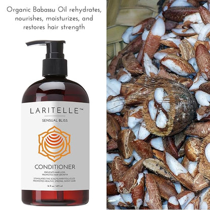 Organic Conditioner, Hair Loss Prevention, Anti-Breakage, Split Ends Treatment, Argan Oil, Rosemary and Palmarosa, NO GMO, Sulfates, Gluten, Alcohol, Parabens, Phthalates, 16 oz