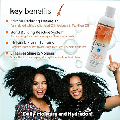 Regrowth Hair & Scalp Conditioner with Biotin, Aloe Vera, Tea Tree Oil & Mucopolysaccharides (natural polysaccharide) to Provide Shine & Volume, Detangler, 8 oz