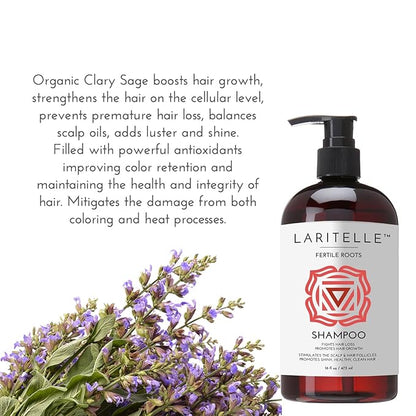Organic Hair Growth Set | Fertile Roots Shampoo + Conditioner + Leave-In Treatment | Follicle Stimulating Rosemary, Ginger & Clove | Anti-Hair Loss, Strengthening, Nourishing | USA made
